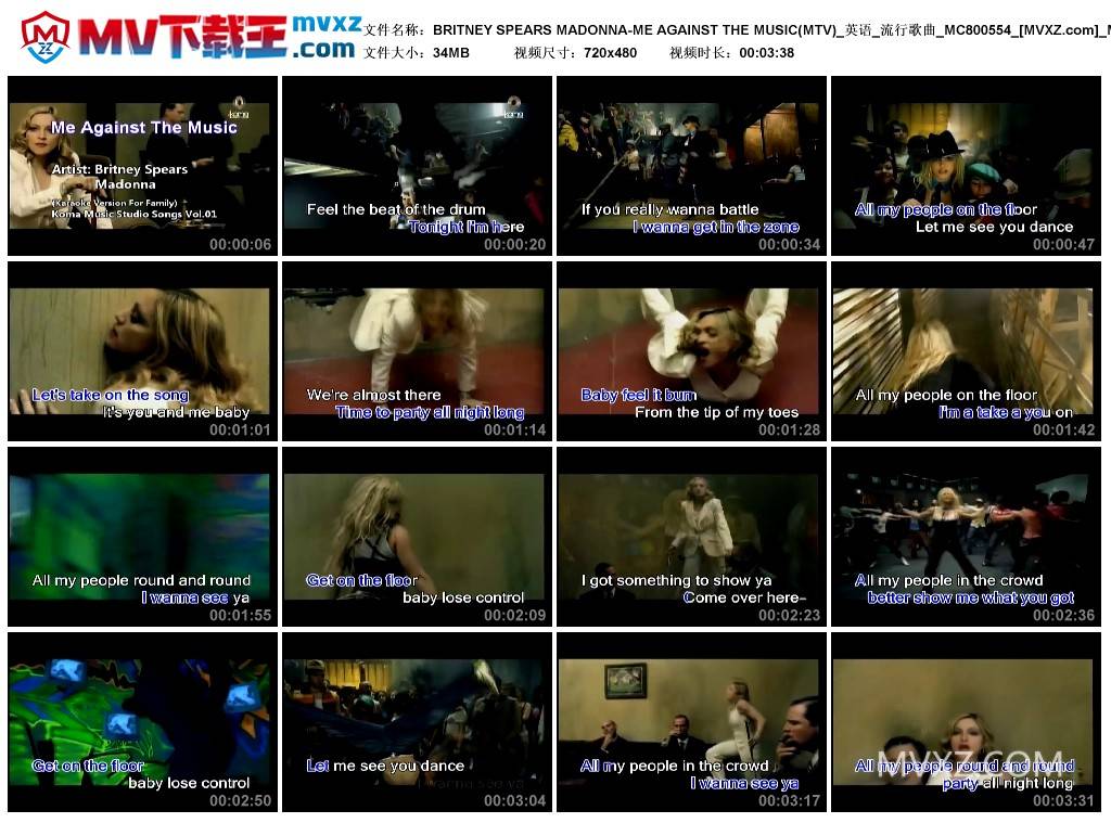 BRITNEY SPEARS MADONNA-ME AGAINST THE MUSIC(MTV)_英语_流行歌曲_MC800554